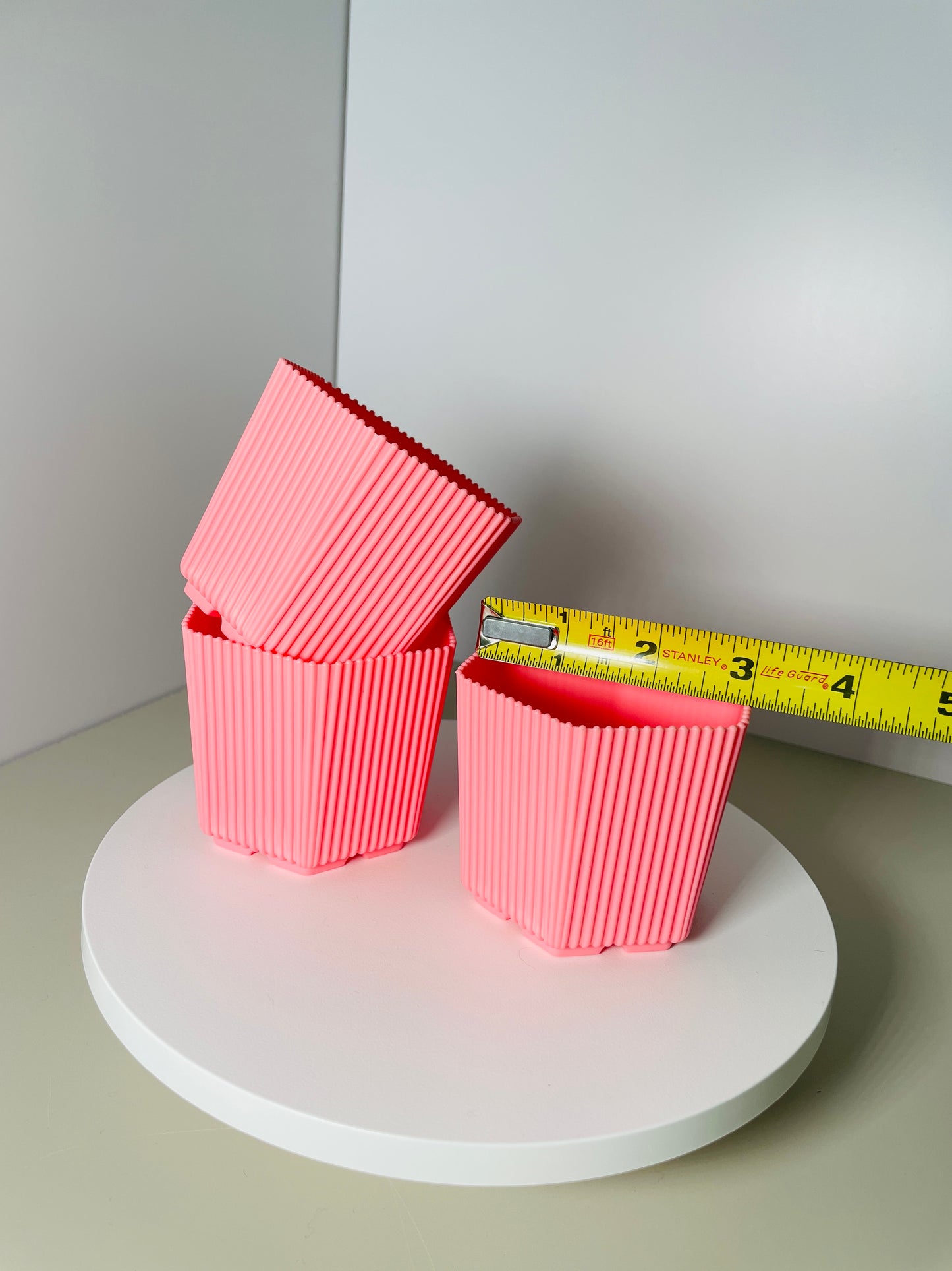 3” Bright Pink Hexagon Pots