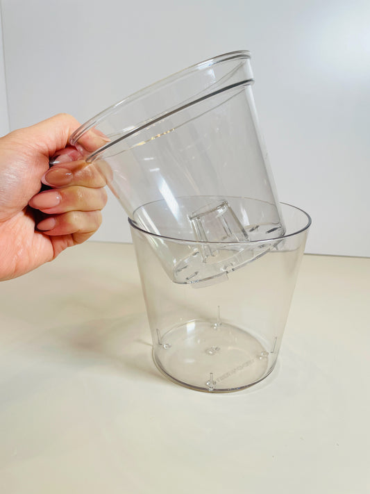 Acrylic Clear Pot with Cover 4.5”